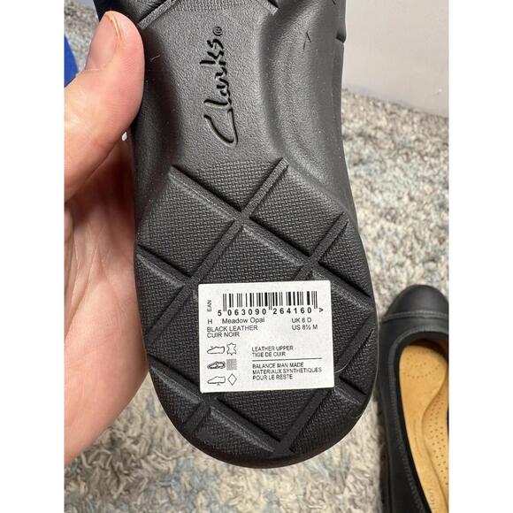 Clarks Shoes Womens 8.5 Meadow Opal Ballet Flat Cap Toe Leather Comfort Sensible - Picture 3 of 10